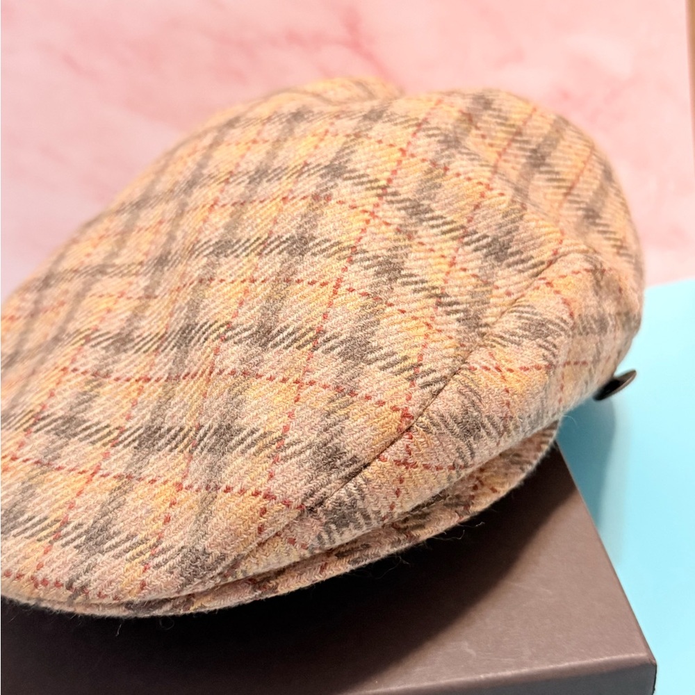 Rare CA4LA Japan Brand wool Blend Baretta Plaid Flat Cap for Men